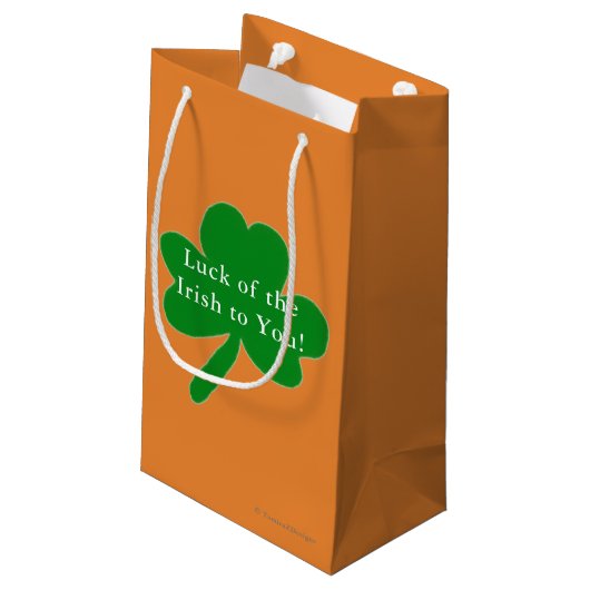 Kleeblatts Saint Patrick's Day Geschenktaschen Kleine Geschenktüte (Rückseite Schrägansicht)