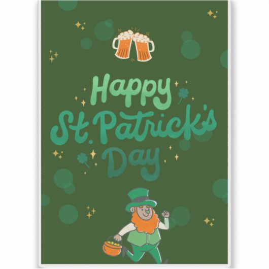 "Kleeblatts & Shenanigans: Ein St. Patrick's Day Aufkleber (Vorderseite)