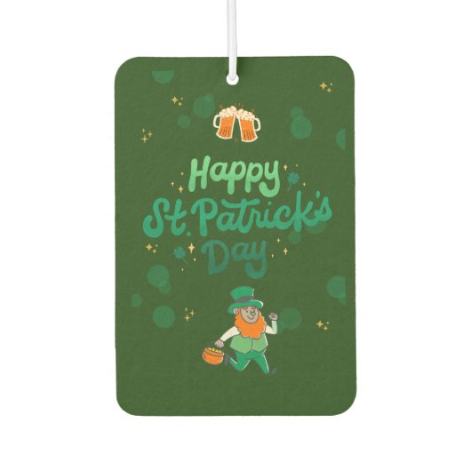 "Kleeblatts & Shenanigans: Ein St. Patrick's Day Autolufterfrischer (Vorderseite)