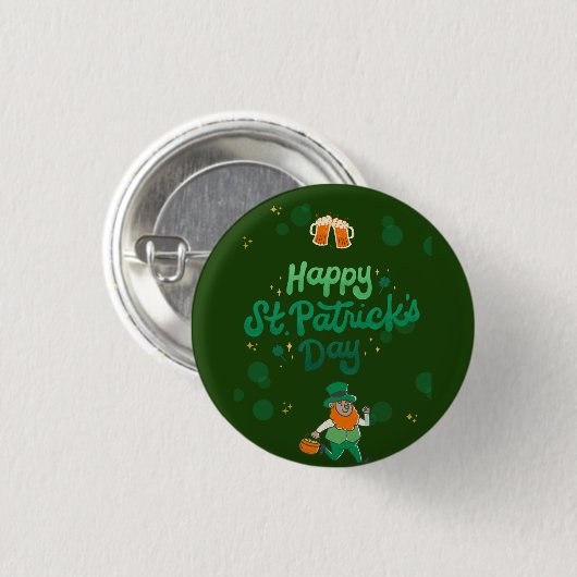 "Kleeblatts & Shenanigans: Ein St. Patrick's Day Button (Vorne & Hinten)