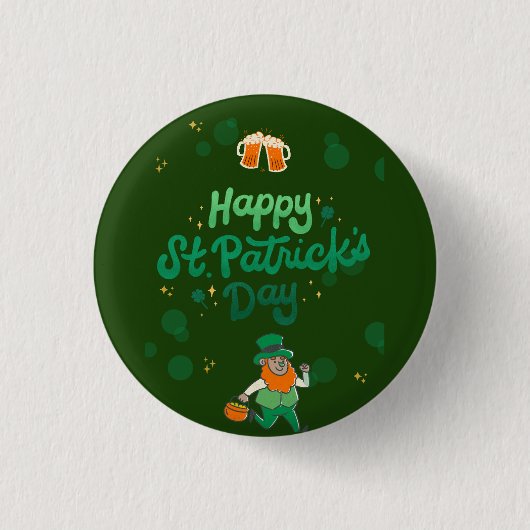 "Kleeblatts & Shenanigans: Ein St. Patrick's Day Button (Vorderseite)