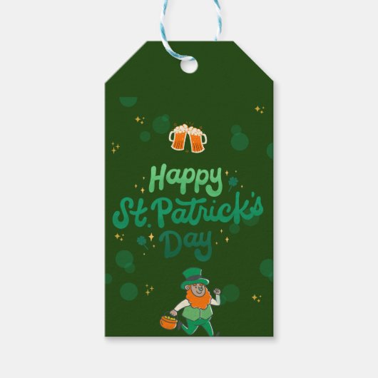 "Kleeblatts & Shenanigans: Ein St. Patrick's Day Geschenkanhänger (Vorderseite)