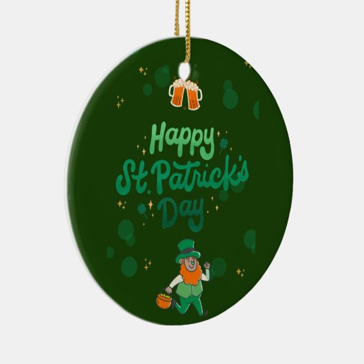 "Kleeblatts & Shenanigans: Ein St. Patrick's Day Keramik Ornament (Rechts)