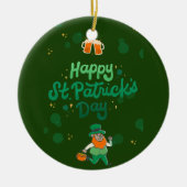 "Kleeblatts & Shenanigans: Ein St. Patrick's Day Keramik Ornament (Vorne)