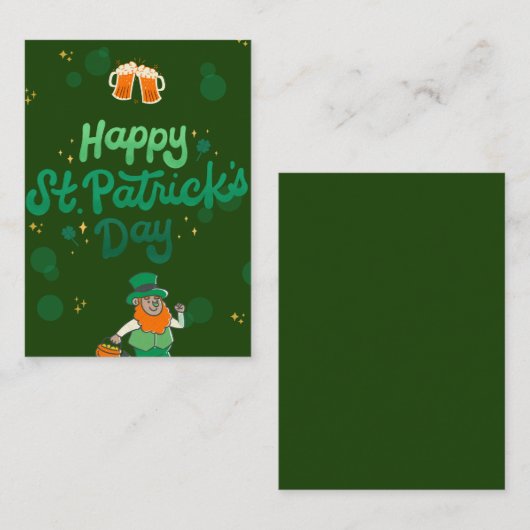 "Kleeblatts & Shenanigans: Ein St. Patrick's Day Mitteilungskarte (Vorne/Hinten)