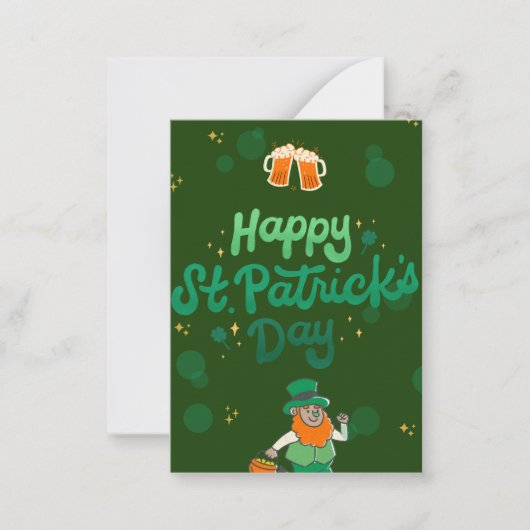 "Kleeblatts & Shenanigans: Ein St. Patrick's Day Mitteilungskarte (Vorderseite)