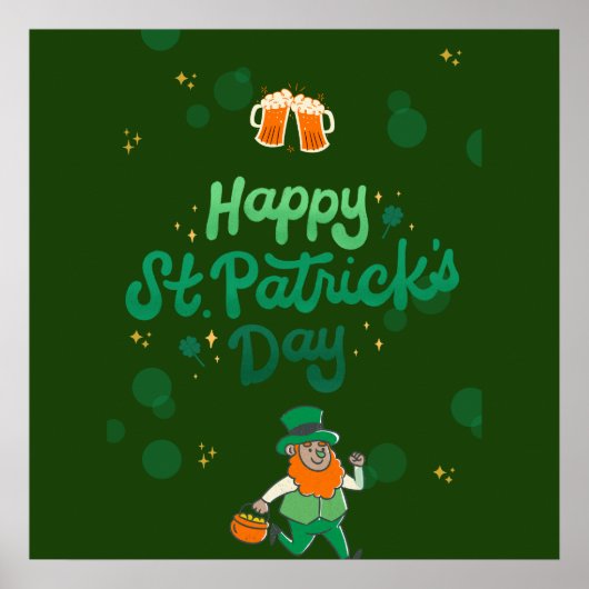 "Kleeblatts & Shenanigans: Ein St. Patrick's Day Poster (Vorne)