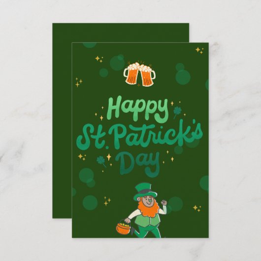 "Kleeblatts & Shenanigans: Ein St. Patrick's Day RSVP Karte (Vorne/Hinten)