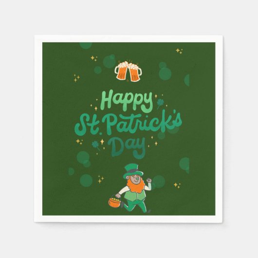 "Kleeblatts & Shenanigans: Ein St. Patrick's Day Serviette (Vorderseite)