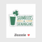 Kleeblatts & Shenanigans: St. Patrick's Day Design Aufkleber (Blatt)