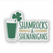 Kleeblatts & Shenanigans: St. Patrick's Day Design Aufkleber (Vorderseite)