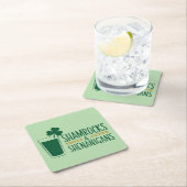 Kleeblatts & Shenanigans: St. Patrick's Day Design Rechteckiger Pappuntersetzer (Vor Ort)