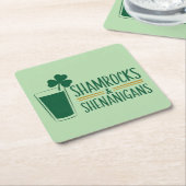 Kleeblatts & Shenanigans: St. Patrick's Day Design Rechteckiger Pappuntersetzer (angewinkelt)