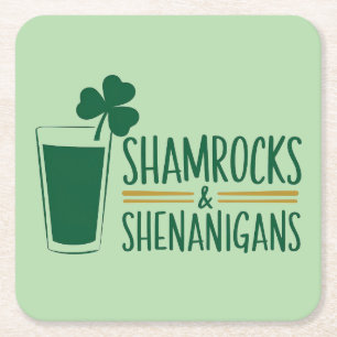 Kleeblatts & Shenanigans: St. Patrick's Day Design Rechteckiger Pappuntersetzer