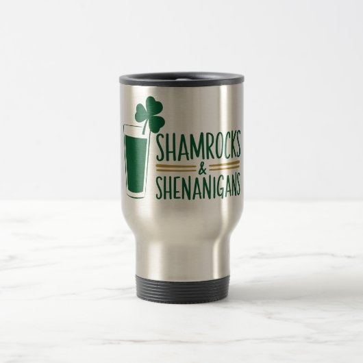 Kleeblatts & Shenanigans: St. Patrick's Day Design Reisebecher (Mittel)