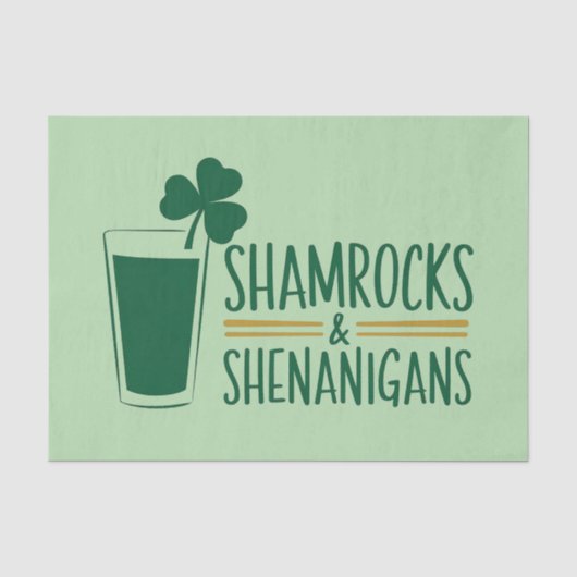 Kleeblatts & Shenanigans: St. Patrick's Day Design Seidenpapier (Vorderseite)