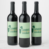 Kleeblatts & Shenanigans: St. Patrick's Day Design Weinetikett (Flaschen)