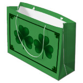 Kleeblatts St Patrick's Day LGB Große Geschenktüte (Rückseite Schrägansicht)