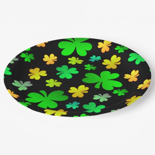 Kleeblatts St. Patrick's Day Paper Plate Pappteller (Schrägansicht)