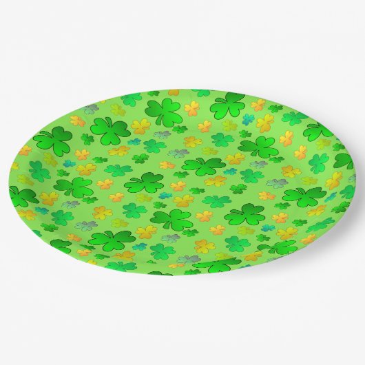 Kleeblatts St. Patrick's Day Paper Plate Pappteller (Schrägansicht)