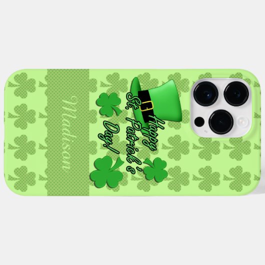 Kleeblatts St. Patricks Monogram Case-Mate iPhone Hülle (Rückseite (Horizontal))