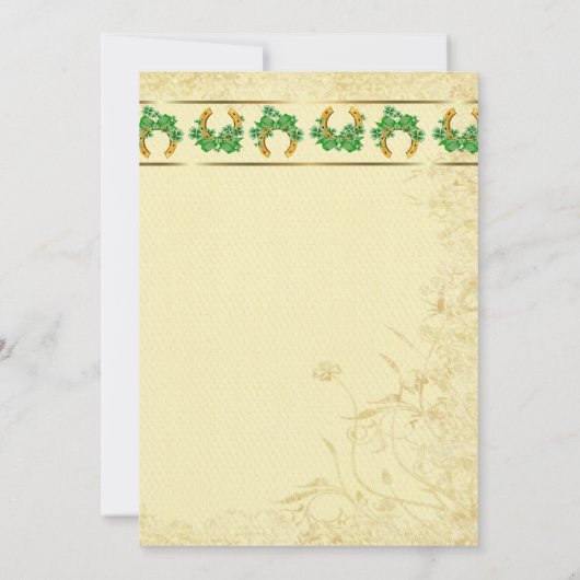 Kleeblatts und Abendessen mit irischer Probe Einladung (Rückseite)