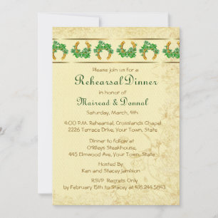 Kleeblatts und Abendessen mit irischer Probe Einladung