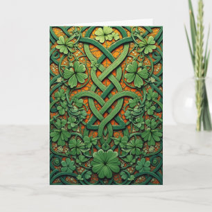 Kleeblatts und Celtic Knots St. Patrick's Day Feiertagskarte