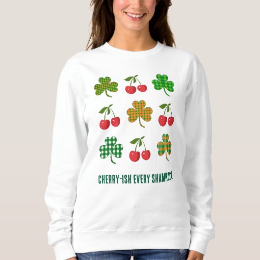 KLEEBLATTS UND CHERRIEN Coquette St Patricks Day Sweatshirt (Vorderseite)