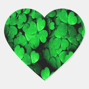 Kleeblatts und Hearts Saint Patrick's Day Green Herz-Aufkleber