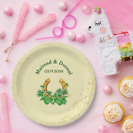 Kleeblatts und Irish Wedding - Anpassen Pappteller (Party)