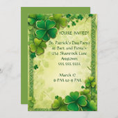 Kleeblatts und keltische KNOT Frame St. Patrick's  Einladung (Vorne/Hinten)