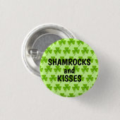 Kleeblatts und Kisses Green Kleeblatt Pattern Button (Vorne & Hinten)