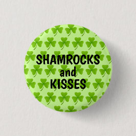 Kleeblatts und Kisses Green Kleeblatt Pattern Button