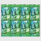 Kleeblatts und St.Patrick's Day Cat Musik machen Geschenkpapier (Flach)