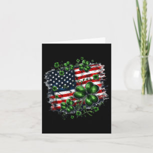 Kleeblatts und US-amerikanischer Flag St Patricks  Karte
