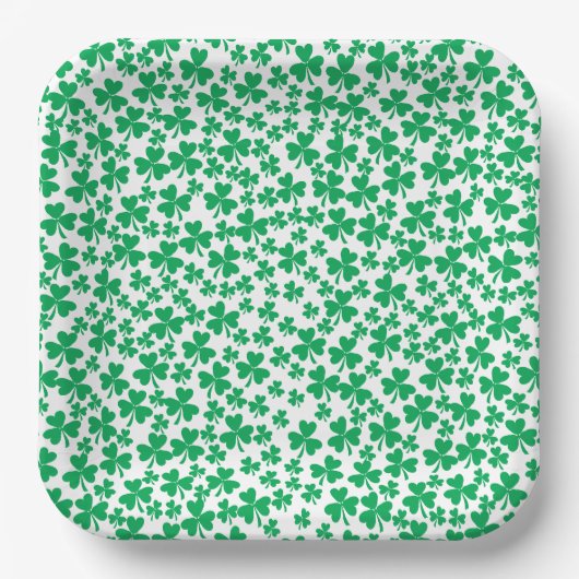 Kleeblatts zum St. Patricks Day Pappteller (Vorderseite)