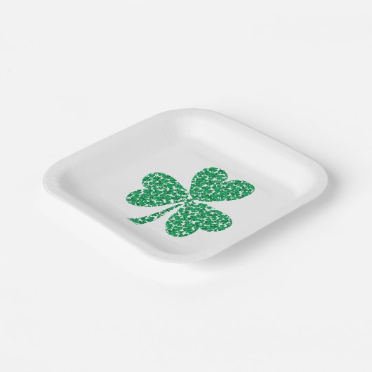 Kleeblatts zum St. Patricks Day Pappteller (Gewinkelt)