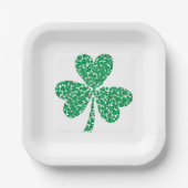 Kleeblatts zum St. Patricks Day Pappteller (Vorderseite)