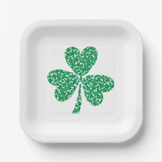 Kleeblatts zum St. Patricks Day Pappteller (Vorderseite)