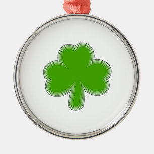 Kleeblattzeichnung zum St. Patrick's Day Silbernes Ornament