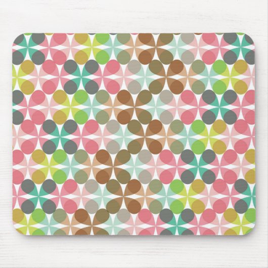 Kleechic-Retro Mod-Pastell-Muster-vektorkunst Mousepad (Vorne)