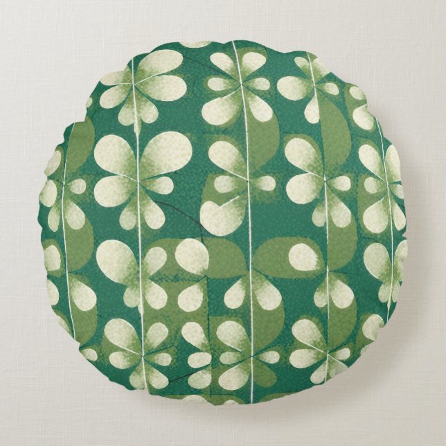 Kleegrün Rundes Kissen (Vorderseite)