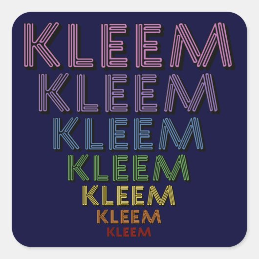 Kleem Chakra Colors Quadratischer Aufkleber (Vorderseite)