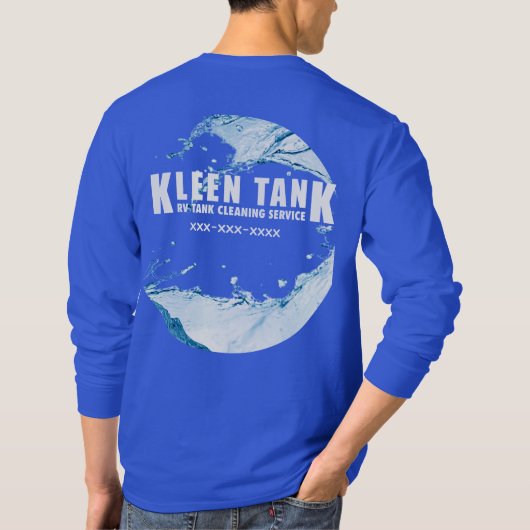 Kleen Tank Long Sleeve White on Blue Customizable  (Rückseite)