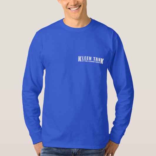 Kleen Tank Long Sleeve White on Blue Customizable  (Vorderseite)