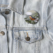 Kleiber auf Snowy-Niederlassung im Winter Button (Beispiel)