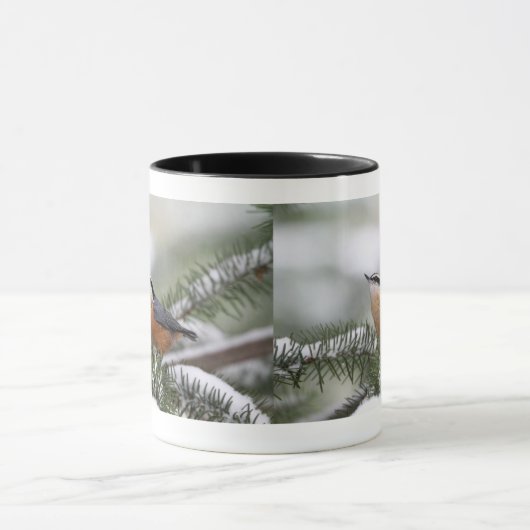 Kleiber auf Snowy-Niederlassung im Winter Tasse (Zentrum)