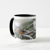 Kleiber auf Snowy-Niederlassung im Winter Tasse (Vorderseite Links)