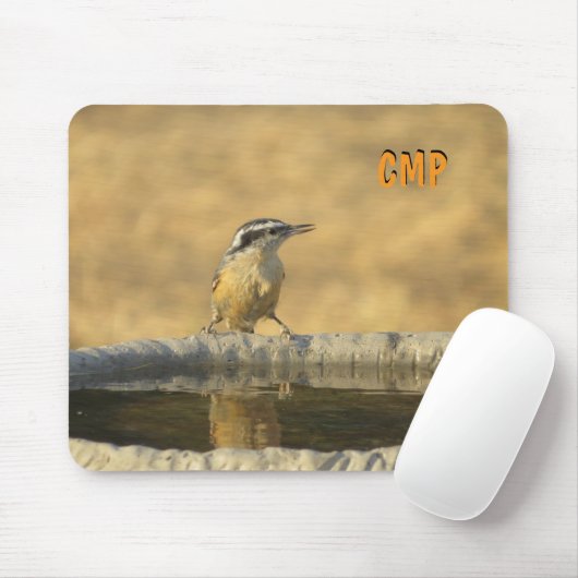 Kleiber auf Vogelbad Mousepad (Mit Mouse)